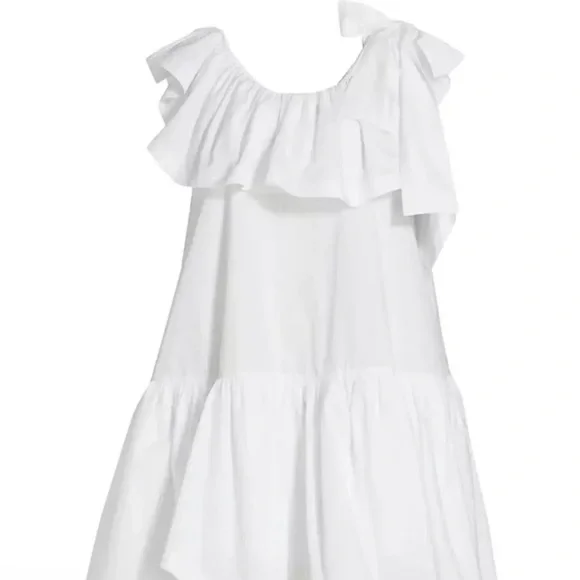 3.1 Phillip Lim Asymmetric Ruffle Cotton Mini Dress Size 2